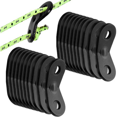 20 stk. taujusterere i aluminiumslegering for camping, strammere for telt, presenninger, fotturer, camping