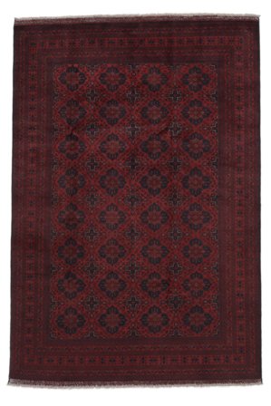 201X291 Alfombra Afghan Khal Mohammadi Oriental Negro/Rojo Oscuro (Lana, Afganistán) Carpetvista