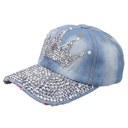 Rhinestone Baseball Cap - Crown, Cowboy Hat in