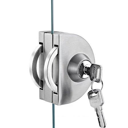 Glasdörr Dubbel Låskolv Rostfritt Stål Borstad Finish Lås