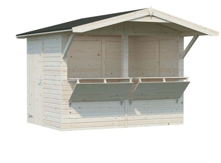 Palmako Stella Kiosk 5,2 m²/inv. 5 m², utan golv, obehandlad, Stugor & förråd