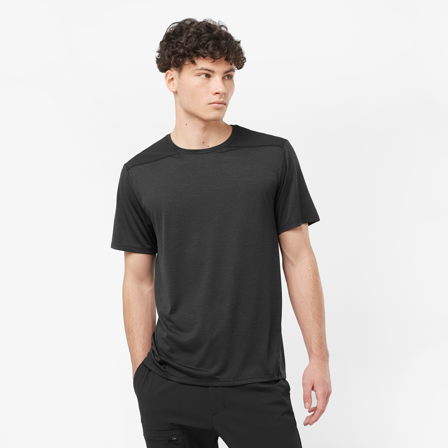 Salomon - Camicie Outline Ss Tee M - Deep Black / Deep Black