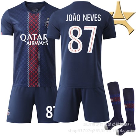 2025-2026 Paris Saint-Germain Hjemmedrakt 1 Stjerne Fotballtrøye Nr. 87 JOAO NEVES