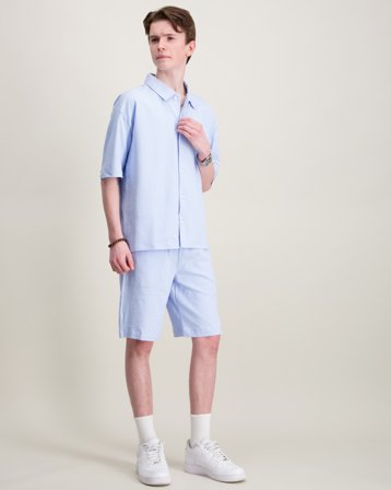 Tommy Hilfiger JERSEY SEERSUCKER SWEATSHORT Blå Shorts Kille - Kids Brand Store