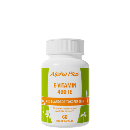 Alpha Plus E-vitamin 400IE, 60 myk kapsler