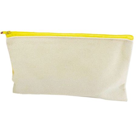 Stor tom canvas pennal, stasjonær etui, mynt gul KLB