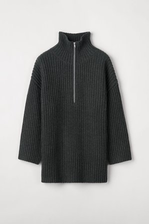 Soft Goat - Chunky Zip Knit - S - Charcoal