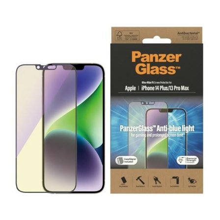 PanzerGlass Ultrabred Antibakteriellt Härdat Glas med Blåljusfilter för iPhone 14 Plus / 13 Pro Max
