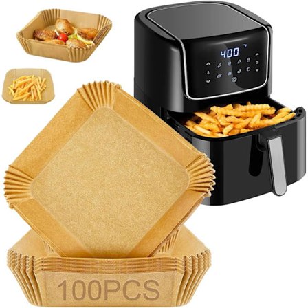 Airfryerpapir, 100 stk. Bagepapir til Airfryer, 6,3 tommer Airfryerforing
