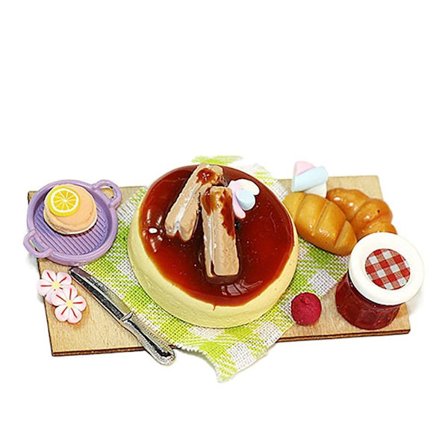 Dockskåpskaka med bricka, miniatyr köksleksak 3 3