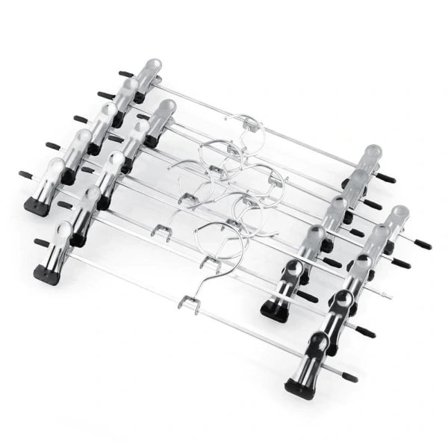 (pow yeah!)10-pakning Kleshengere med Klyper for Bukser og Skjørt - Plassbesparende Sølvfargede Klyper