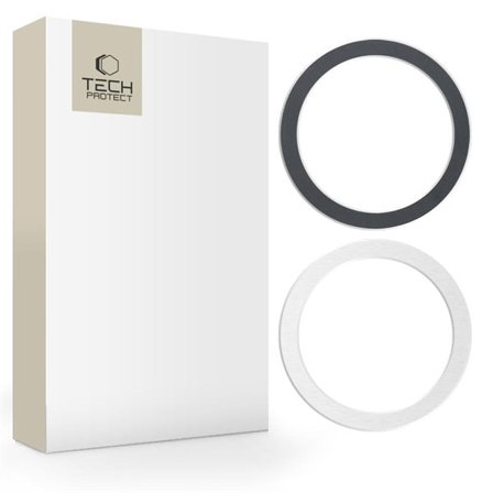 Tech-Protect MagMat MagSafe magnetisk ring universal - sort/sølv (2 stk.)