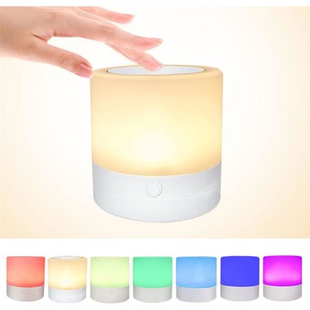 Nattlampe LED Fargebelysning Berøringssensor Sengelampe for ,ZQKLA