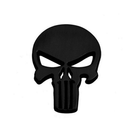 Musta 2 kpl Punisher 3D Metal Sticker, Punisher Skull Motorcycle Vehicle Sticker, Punisher Skull Car Sticker, Moottoripyörät, Ajoneuvojen koristelu