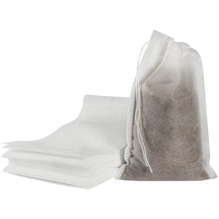 100 stk. No-Mess Cold Brew Bag Engangskaffe Filterpose Finmasket Bryggepose med Snøring