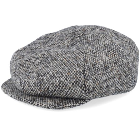 CTH Ericson - Negro flatcap Gorra - Gatsby Donegal Salt & Pepper Black Flat Cap @ Hatstore