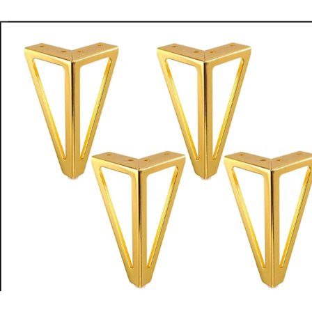 4 kappaleen sarja kultaisia metallihuonekalujalkoja 15 cm - vaihtoon