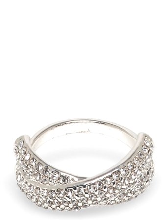 Pilgrim | Edtli Crystal Ring Silver-Plated | ONE SIZE
