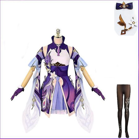 Spel Genshin Impact Keqing Cosplay Kostymer Genshin Ke Qing Impact Halloween Keqing Hästsvansar blandat