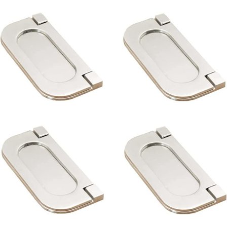 Usynlige håndtak 4 stk. Stål skuffeknapp Usynlige håndtak F