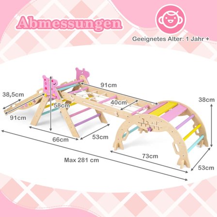 8-i-1 træ Montessori klatresæt til børn