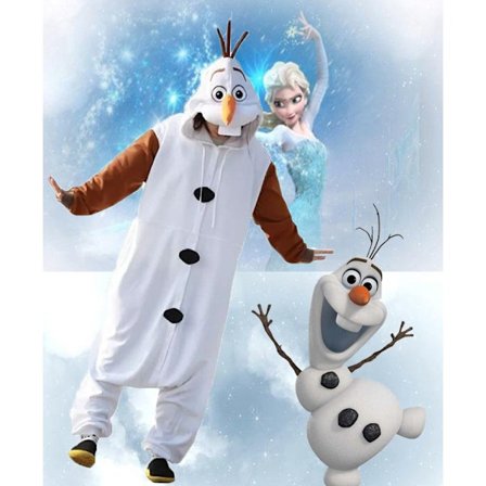 Olaf Frozen Voksen Snemand Kostume Pyjamas Nattøj Ozq Høj Kvalitet