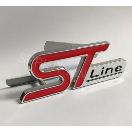 Rødt Sølv St Line Grill Emblem Kit for Ford Focus Fiesta Pu