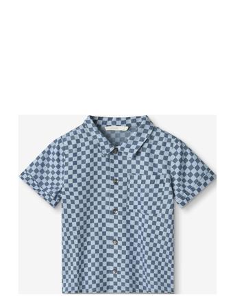 Hurlum Ss Check Shirt Blue Fliink