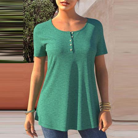 Dam Swing Hem T-shirt Crew Neck Pullover