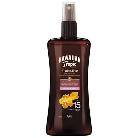 Spray Torka Oljor - Hawaïan Tropic - SPF 15 - 200ml - Vattentät - Medel Skydd