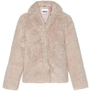 Molo Pearled Ivory Harlyn Faux Fur Jacket 140 cm - Coats and jackets - 140 cm - Cream - Mädchen