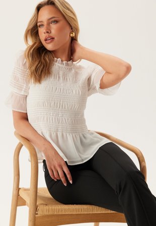 BUBBLEROOM Shannon Smock Blouse Offwhite S