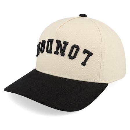 Iconic - Beige adjustable Cap - London Upside Down 3d Stone/Black A-frame Adjustable @ Hatstore