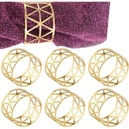 6 kpl lautasliinarenkaat, metalliset lautasliinapidikkeet, joissa on kevyt illallinen, juhlapyhäjuhla, pöytäliina, pöytäkoriste