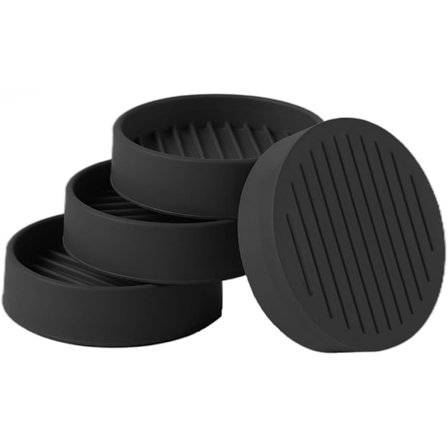2x2 Runde Møbelhjulskåle i Gummi, Anti-Skrid Møbelpuder Sengestopper Gulvbeskyttere med Greb - Beskytter Alle Gulvtyper