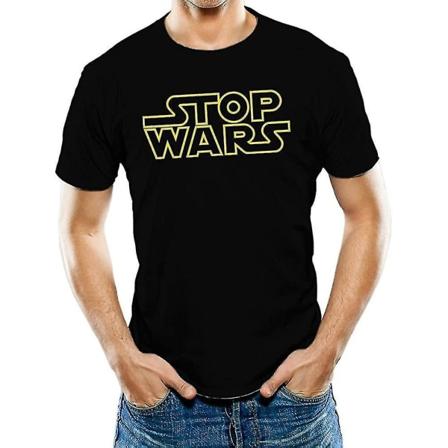 Universal Apparel Herr Stop Wars rolig T-shirt S