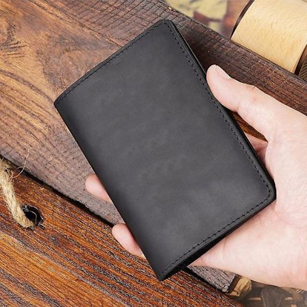 Tilpasset gravert ekte lærpassdeksel med navn, tomt, unisex, vanlig passholder (FMY)