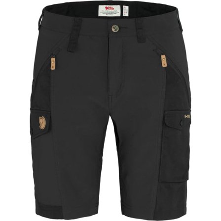 Fjällräven Women's Nikka Shorts Curved 40 Trousers in Black | Size: 12, G-1000