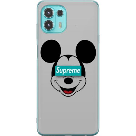 Kompatibel Mobilcover til Motorola Motorola Edge 20 Lite Mickey Mouse ansigt med Supreme logo streetwear inspireret popkunst design perfekt til fans a