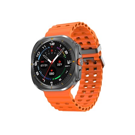 Smartwatch med Bluetooth-opkald, lokal musik- og video-download, 32 GB lagerplads og understøttelse af TWS-hovedtelefoner, orange