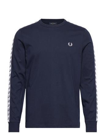 Taped L/S T-Shirt T-Langærmet Skjorte Blå Fred Perry