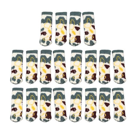 20 stk avføring ben sokker akryl fiber dobbelt lag anti skli slitasje bevis støyfri stol ben gulvbeskytter deksel for hjem grønn