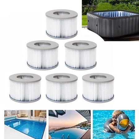 Pool Filter Patroner Pakke med 6 til MSPA FD2089 Oppustelige Pools Ø10.8cm