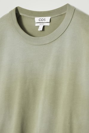 COS Men's Relaxed Heavyweight Long Sleeve T-Shirt in Green