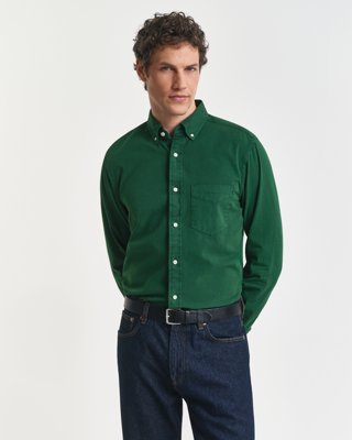 GANT - Twillskjorte i regular fit til herre forest green