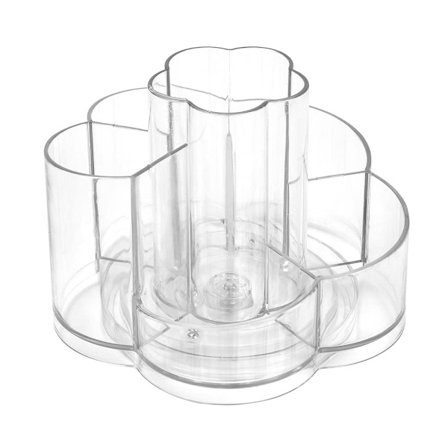 360 graders roterende makeup-arrangør Akryl kosmetikarrangør Sminkebord opbevaringsholder Makeup børste Lip gloss arrangør Transparent