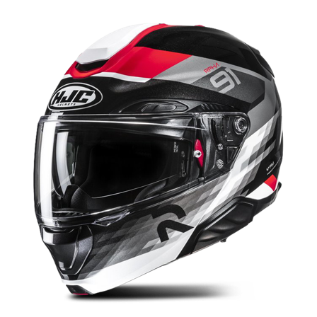HJC RPHA 91 Madal Öppningsbar Hjälm Svart/Röd XL
