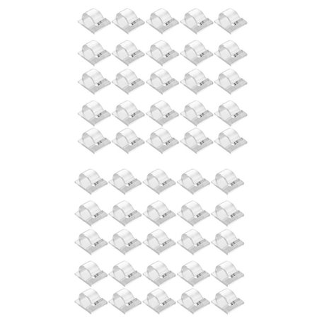 Koukut ulkovaloketjuille, pidikkeet 50 kpl Läpinäkyvät valokoukut 50 vedenpitävällä itseliimautuvalla taustalla_jar