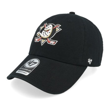 47 Brand - NHL Svart unconstructed Keps - Anaheim Ducks 47 Clean Up W/No Loop Label Black Dad Cap @ Hatstore