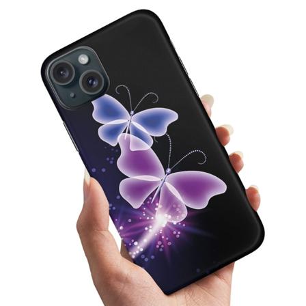 iPhone 15 Plus - Deksel/Mobildeksel Lilla Sommerfugler